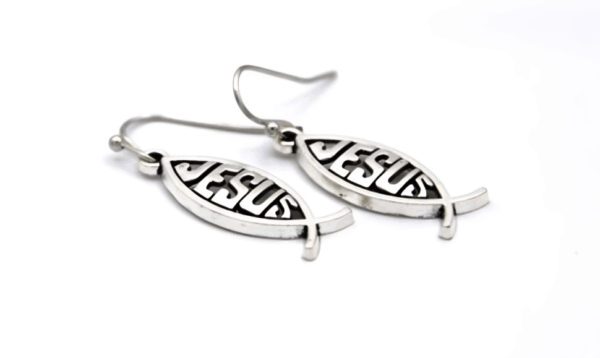Christian Jesus Earrings - Dangling Fish