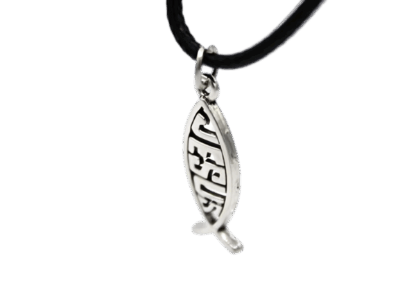 Christian Rope Necklace - Jesus Fish Pendant - 2 Pack
