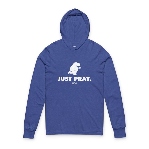 Just Pray Unisex Hooded Long Sleeve Tee, Casual Religious Apparel, Comfortable Hoodie, Faith-Based Gift, Everyday Wear, Inspirational