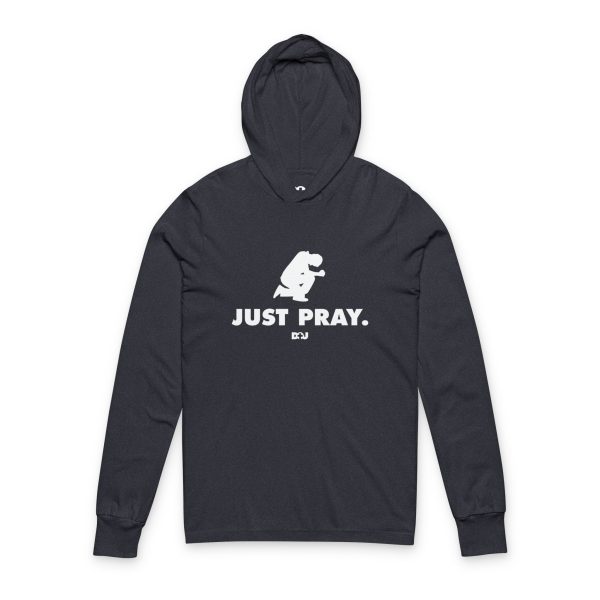 Just Pray Unisex Hooded Long Sleeve Tee, Casual Religious Apparel, Comfortable Hoodie, Faith-Based Gift, Everyday Wear, Inspirational