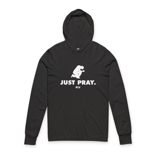 Just Pray Unisex Hooded Long Sleeve Tee, Casual Religious Apparel, Comfortable Hoodie, Faith-Based Gift, Everyday Wear, Inspirational