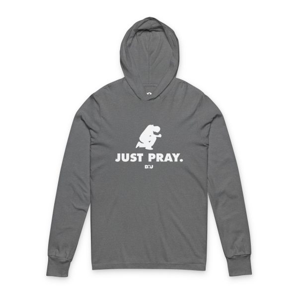 Just Pray Unisex Hooded Long Sleeve Tee, Casual Religious Apparel, Comfortable Hoodie, Faith-Based Gift, Everyday Wear, Inspirational