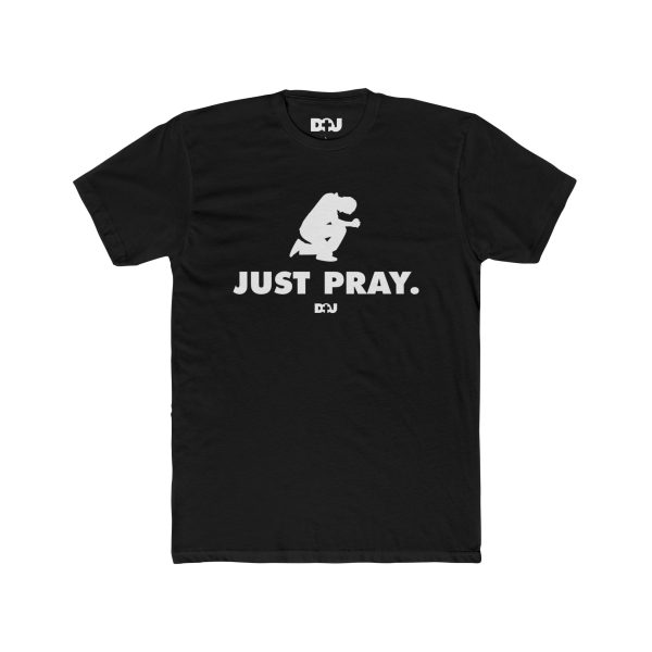 Solid Black Unisex Cotton Shirt - Just Pray.