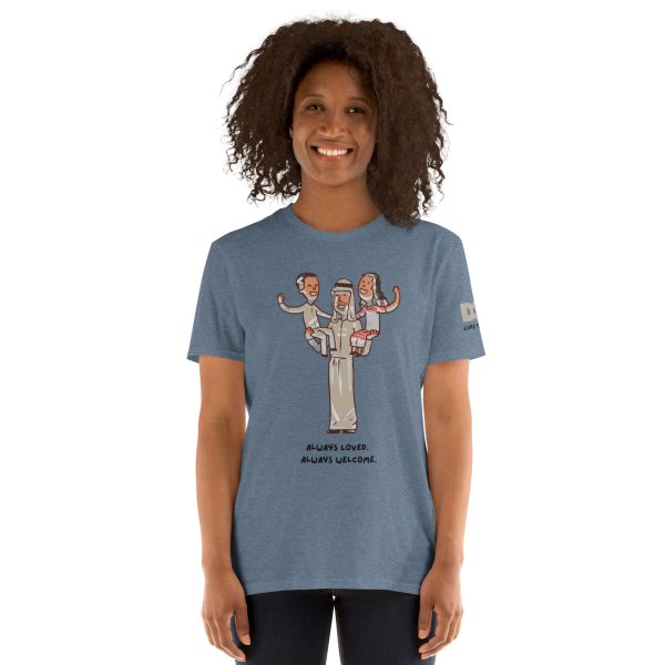 Unisex Soft Cotton Tee Heather Indigo