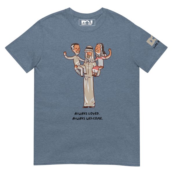 Unisex Soft Cotton Tee Heather Indigo