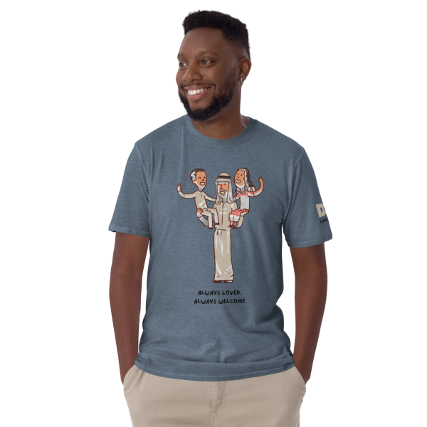 Unisex Soft Cotton Tee Heather Indigo