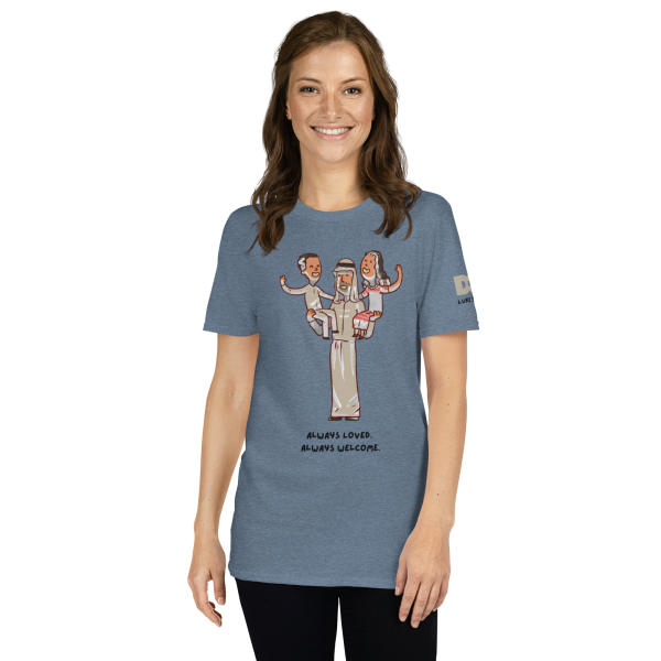 Unisex Soft Cotton Tee Heather Indigo