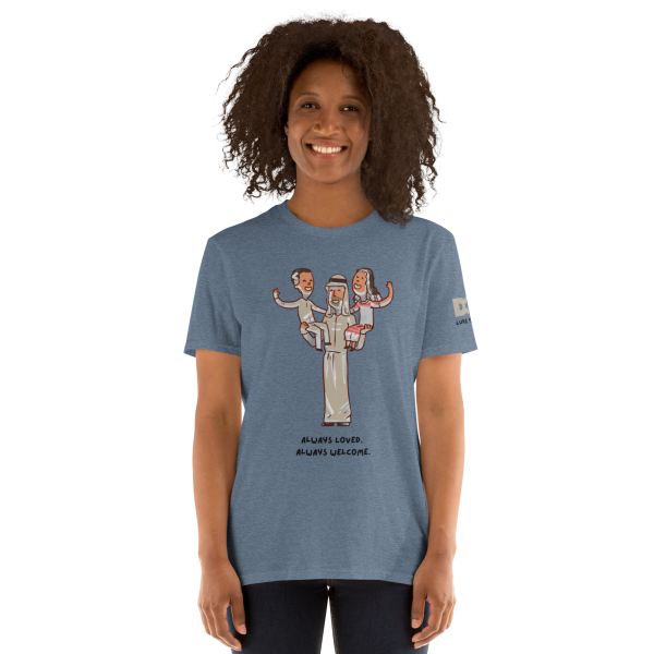 Unisex Soft Cotton Tee Heather Indigo
