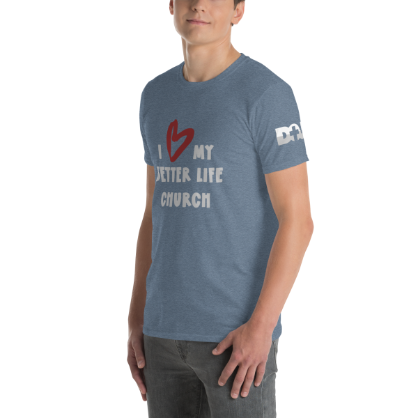 Soft cotton blend short-sleeve shirt - Heather Indigo - BLC