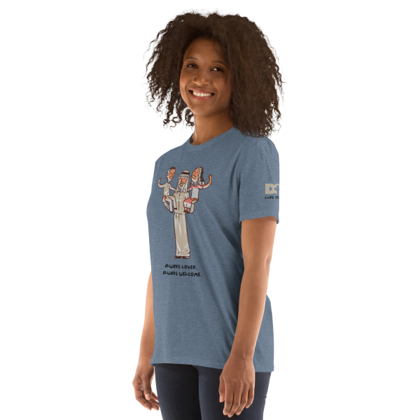 Unisex Soft Cotton Tee Heather Indigo