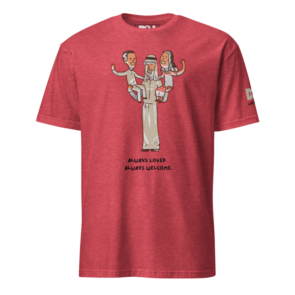 Unisex Soft Cotton Tee Heather Red